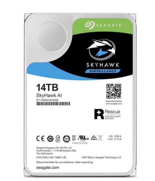 Ổ cứng HDD Seagate SkyHawk AI 14TB 3.5 inch, 7200RPM, SATA3, 256MB Cache (ST14000VE0008)
