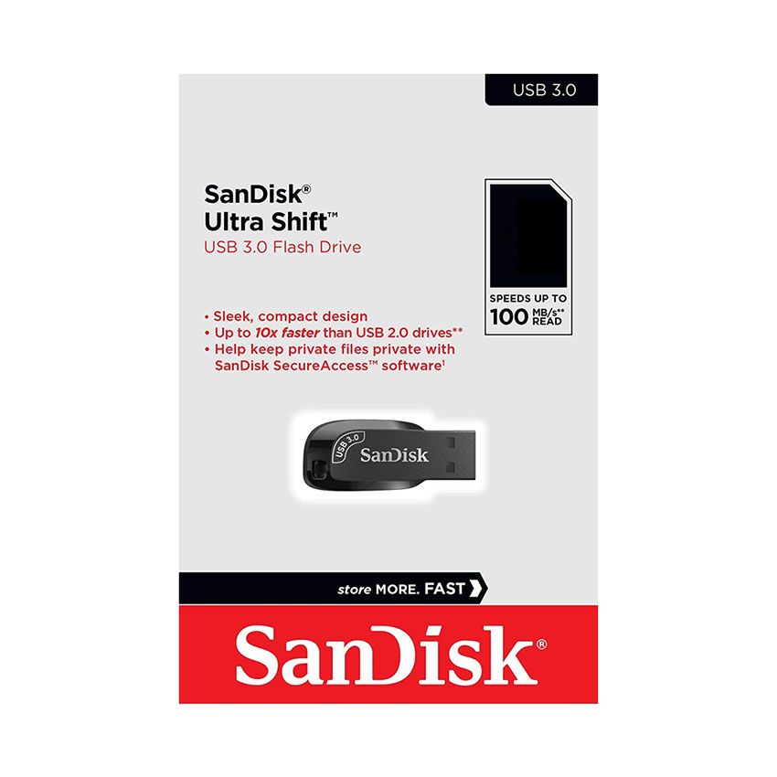 USB SanDisk 256GB Ultra Shift USB 3.0 Flash Drive, Speed Up to 100MB/s (SDCZ410-256G-G46)