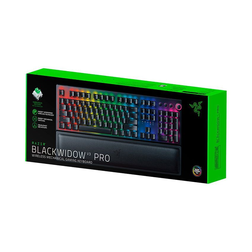 Bàn phím Không dây Razer BlackWidow V3 Pro (USB Wireless/Green switch/Bluetooth) (RZ03-03530100-R3M1)