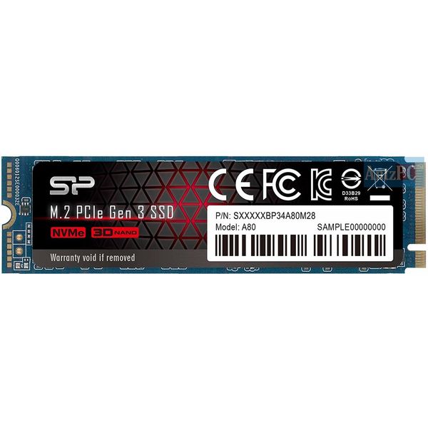 Ổ cứng SSD 1TB Silicon Power NVMe PCIe Gen3x4 M.2 2280 TLC R/W up to 3,400/3,000MB/s (SP001TBO34A80M28)