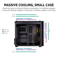 Case Corsair Crystal 280X RGB Micro-ATX Case , 2 RGB Fans (CC-9011135-WW)