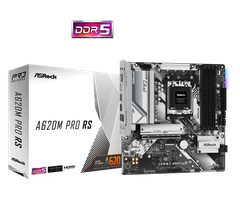 ASROCK Pro Series A620M PRO RS WIFI DDR5 AM5 Ryzen 7000 Micro ATX SATA3 6.0 Gb/s 1 x PCIe 4.0 x16 Slot (PCIE1) 7.1 CH HD Audio LAN 802.11ax Wi-Fi 6E + Bluetooth