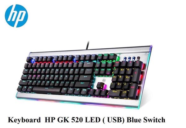 Bàn phím cơ HP GK520 led ( USB ) Blue switch bàn phím cơ chuyên game HP có đèn led cầu vồng Switch xanh