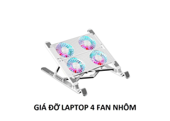 Giá đỡ Laptop 4 Fan nhôm