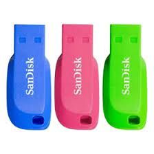 Thiết bị lưu trữ USB 16GB SanDisk Cruzer Blade USB Flash Drive/ Blue/Green/Pink (SDCZ50C-016G-B46T)
