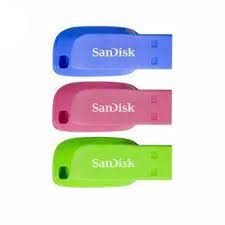 Thiết bị lưu trữ USB 16GB SanDisk Cruzer Blade USB Flash Drive/ Blue/Green/Pink (SDCZ50C-016G-B46T)