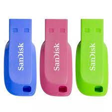 SanDisk Cruzer Blade USB Flash Drive  CZ50 -32GB -  Blue/ Pink/ Green (SDCZ50C-032G-B46T)