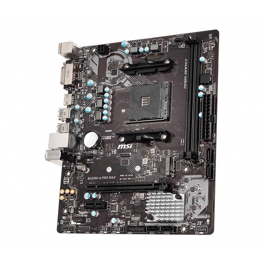 Mainboard MSI B450M-A PRO MAX (AMD B450, Socket AM4, m-ATX, 2 khe RAM DDR4)