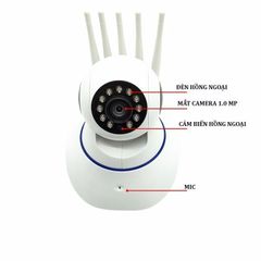 Camera IP Wifi Yoosee 5 Râu HD 720P 11 Đèn Hồng Ngoại