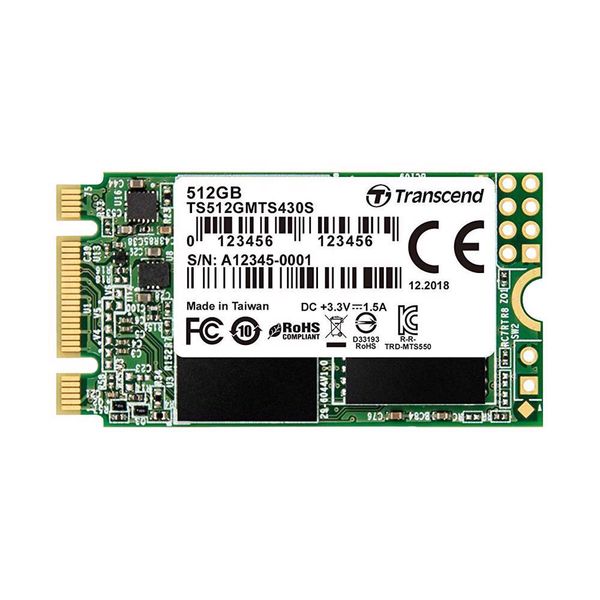 Ổ cứng SSD SSD Transcend M.2 2242 SATA III 512GB MTS430S 3D-NAND TS512GMTS430S