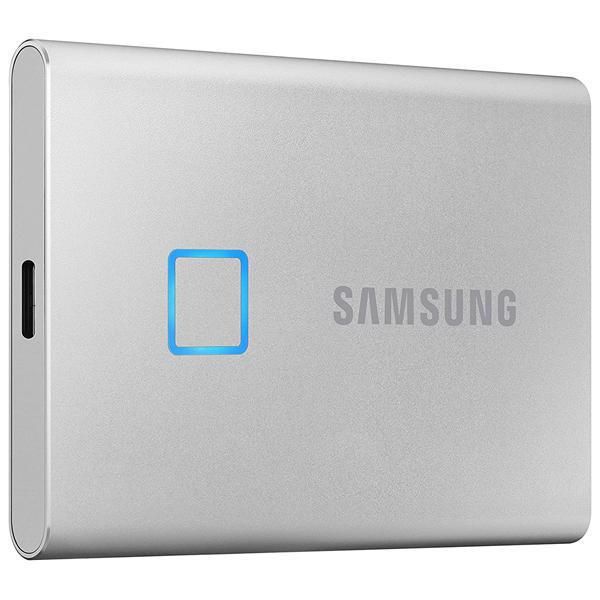 Ổ Cứng Di Động SSD Samsung T7 Touch Portable 1TB 2.5 inch USB 3.2 bạc (Đọc 1050MB/s - Ghi 1000MB/s) (MU-PC1T0S/WW)