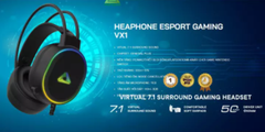 Tai Nghe VSP ESPORT GAMING VX1 7.1 Headphone ESPORT GAMING VX1 7.1 (01 Cổng USB)