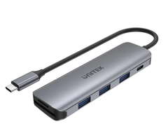 CÁP CHUYỂN TYPE-C RA 4 USB 3.0 + TF/SD + PD 100W UNITEK H1107C