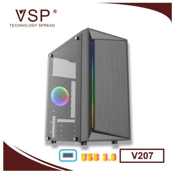 Case VSP V207 (mATX) Có Sẵn LED RGB/USB 3.0