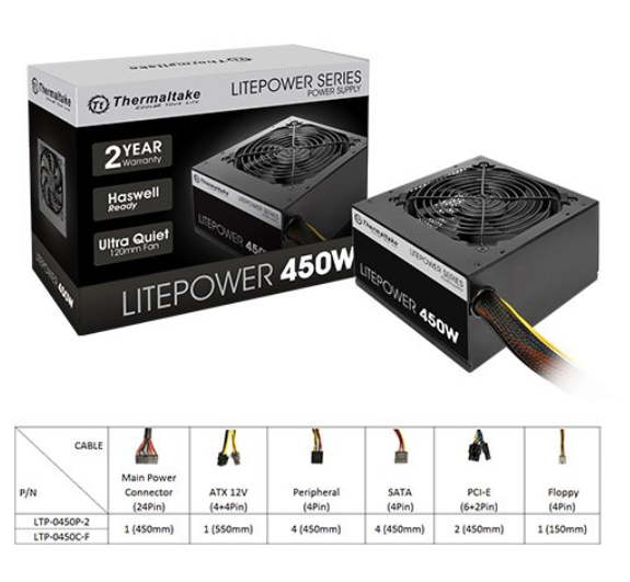 Nguồn Thermaltake Litepower 450W