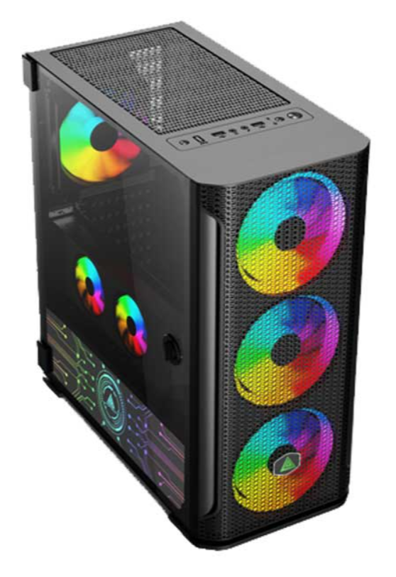 Case VSP FA-404B Màu Đen (Có Sẵn 4 Fan LED RGB/ LED Cover Nguồn)