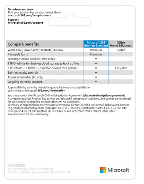 Phần mềm Microsoft 365 Bus Std Retail All Languages APAC EM SubPKL 1YR Onln DwnLd NR (KLQ-00209) - Key điện tử