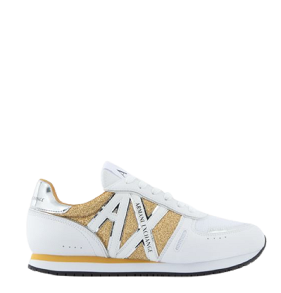  Giày Armani Exchange Nữ Brand Logo Yellow White 