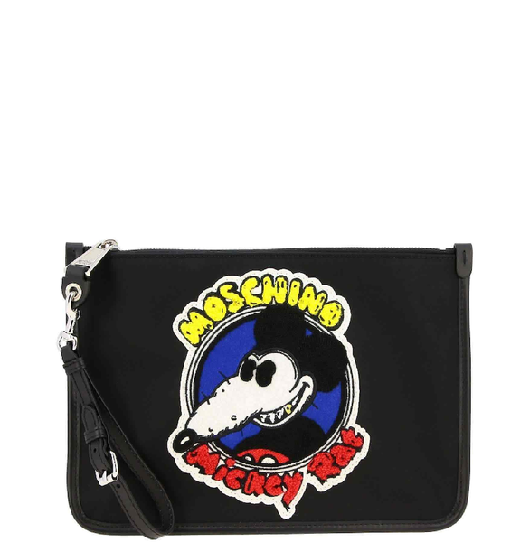  Túi Nữ Moschino Mickey Rat Clutch Bag 'Black' 