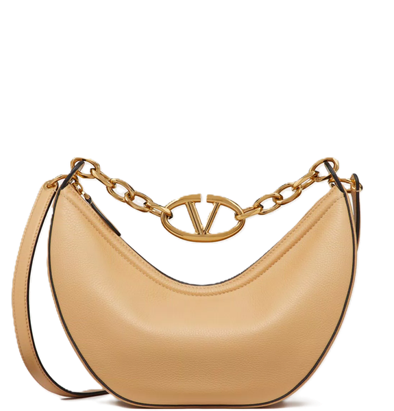  Túi Nữ Valentino Small Vlogo Moon Leather Chain 'Cappuccino' 