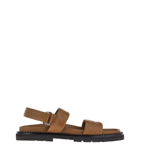  Dép Salvatore Ferragamo Nam Gancini Sandal Noce 