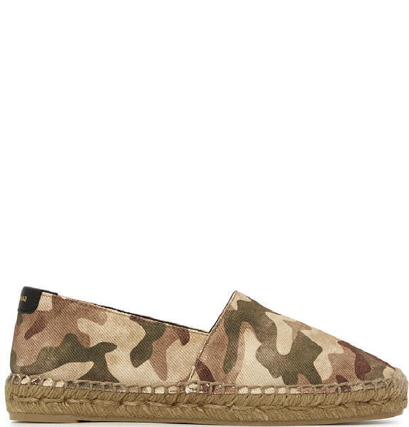  Giày Nữ Saint Laurent Camouflage Espadrille Sneakers Slip On 'Khaki' 