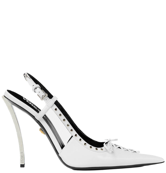  Giày Nữ Versace Laced Pin Point Pumps 'White' 