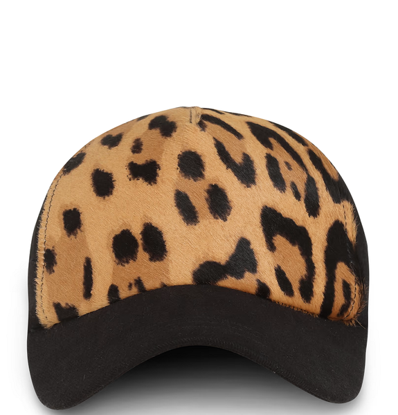  Mũ Nữ Balmain Leopard Print Leather 'Brown' 
