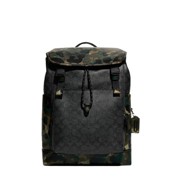  Túi Coach Nam League Flap Backpack 'Camo' 