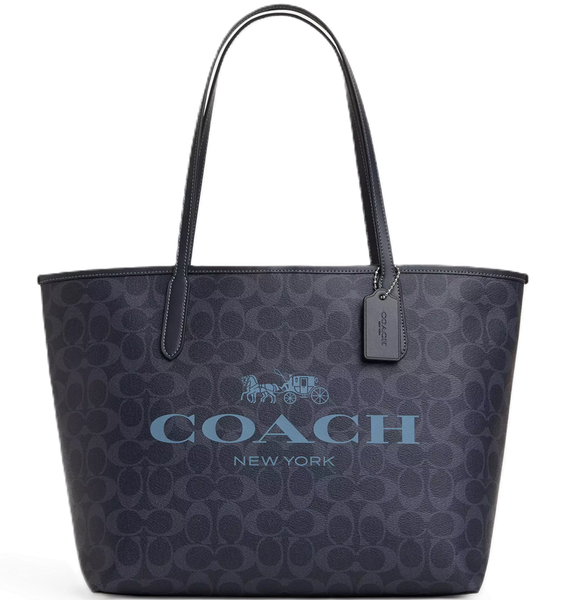  Túi Nữ Coach City Tote Signature Canvas 'Midnight Navy' 