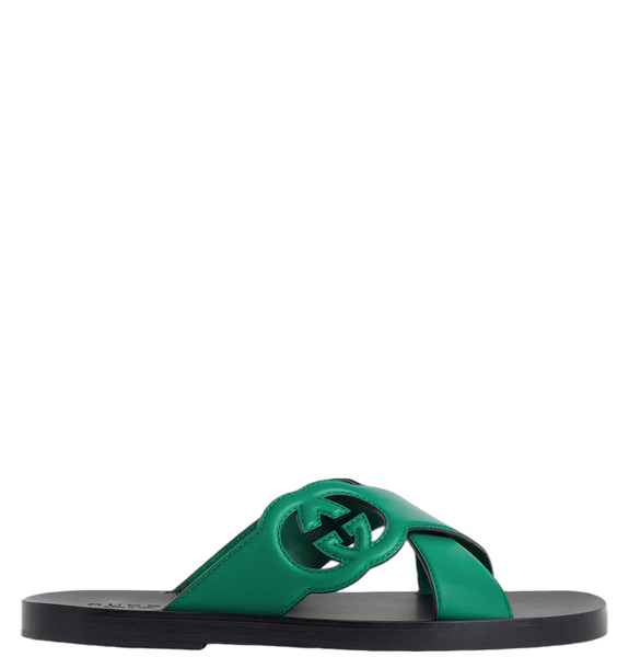  Dép Nam Gucci Interlocking G Sandal 'Green' 