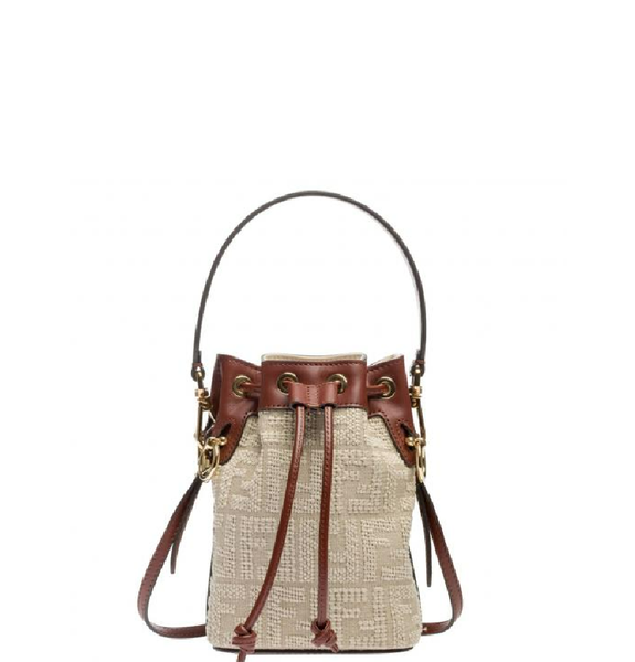  Túi Nữ Fendi Bucket Bag Mon Tresor Mini 'Canvas & Leather Beige' 