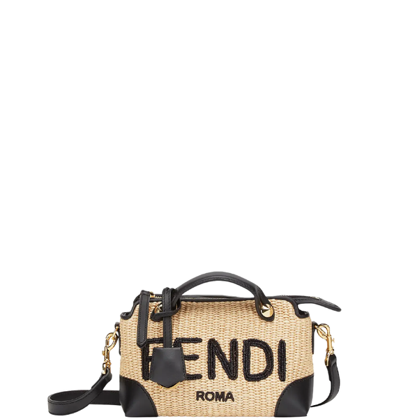  Túi Nữ Fendi Woven Straw Small Boston Bag 'Beige' 