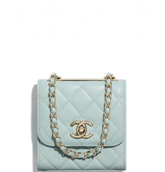  Túi Nữ Chanel Clutch With Chain Lambskin 'Light Blue' 