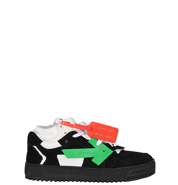  Giày Nữ Off-White Arrows Logo Mid Top 'Black White' 