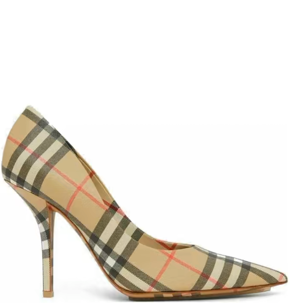  Giày Nữ Burberry Vintage Check Point-toe Pumps 'Archive Beige' 