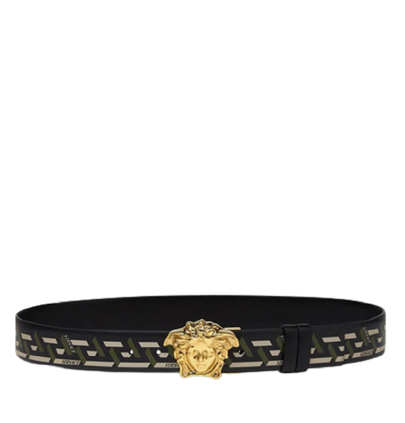  Thắt Lưng Nam Versace La Medusa La Greca Reversible Black Khaki 