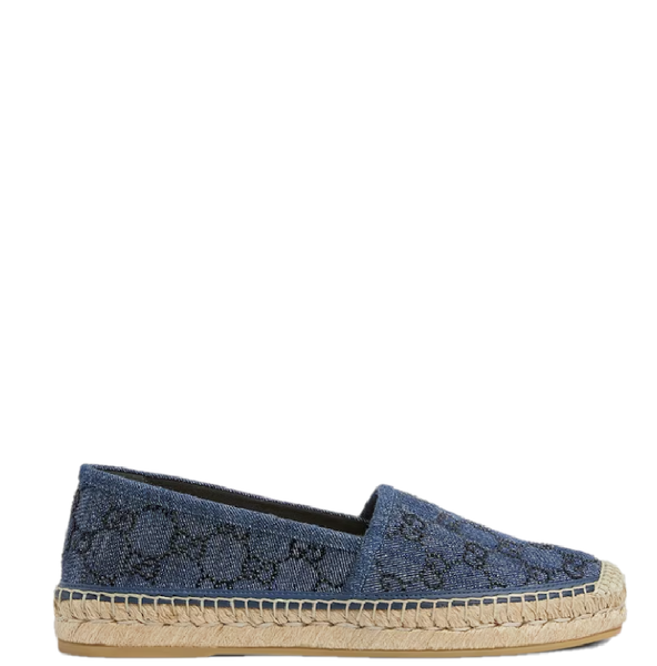  Dép Nữ Gucci Espadrille With GG Crystals 'Blue Denim' 