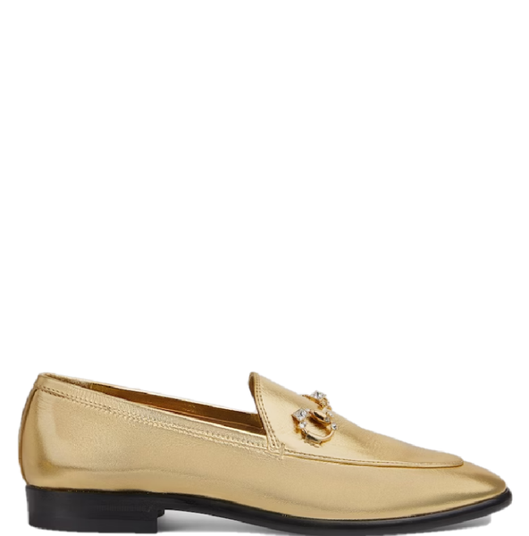  Giày Nữ Gucci Jordaan Loafer 'Gold Leather' 