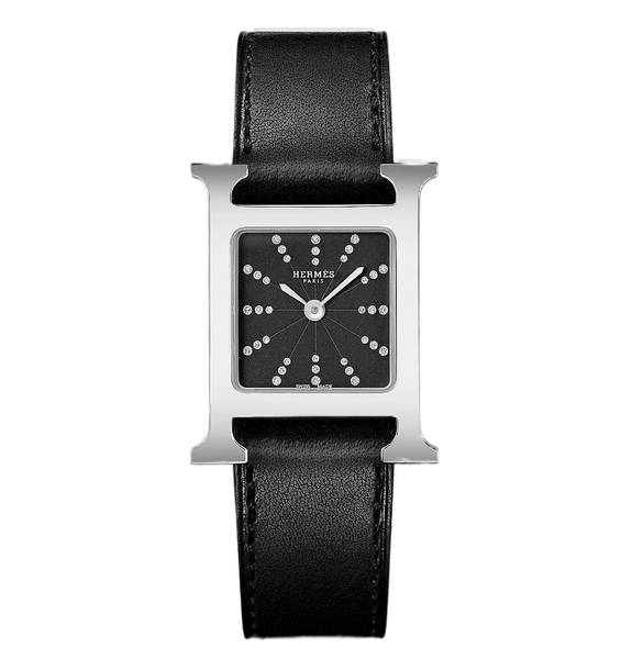  Đồng Hồ Nữ Hermes Heure H With Diamond 'Black' 