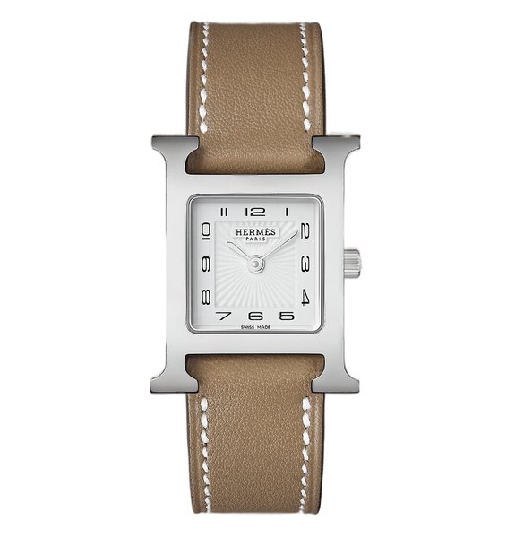  Đồng Hồ Nữ Hermes Small Heure H 'Beige Silver' 