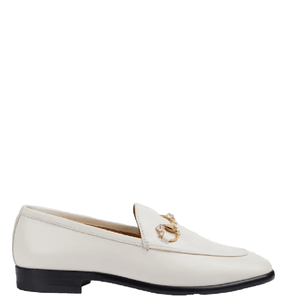  Giày Nữ Gucci Jordaan Loafer 'White Leather' 