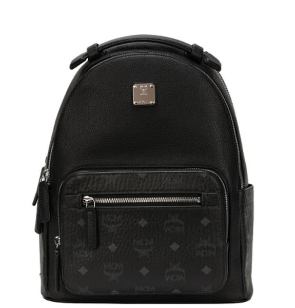  Balo MCM Stark Backpack in Visetos Leather Block 'Black' 