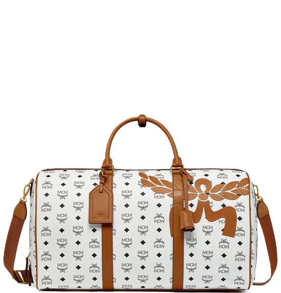  Túi MCM Ottomar Weekender Mega Laurel Visetos 'White' 