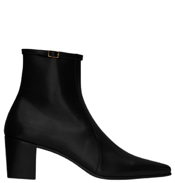  Giày Nam Saint Laurent Arsun Zipped Boots In Shiny Leather 'Black' 