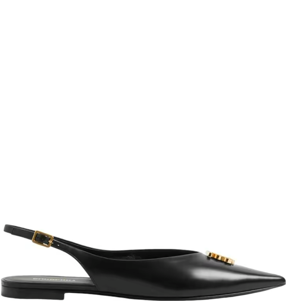  Giày Nữ Burberry Monogram Motif Leather Slingback Point-toe Ballerinas 'Black' 