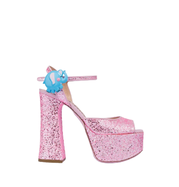  Giày Moschino Nữ Platform Glitter Sandals 'Pink' 