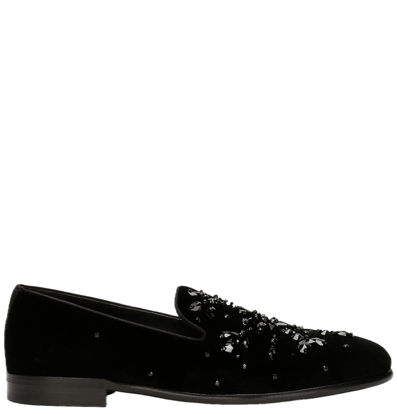  Giày Nam Dolce & Gabbana Velvet Slippers 'Black' 