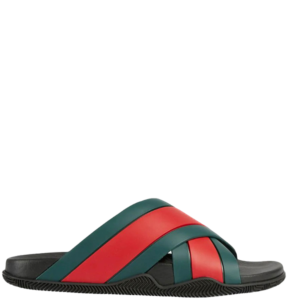  Dép Nam Gucci Agrado Web Stripe Slide Sandal 'Black' 