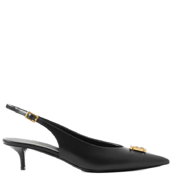  Giày Nữ Burberry Monogram Motif Leather Slingback Point-toe Pumps 'Black' 